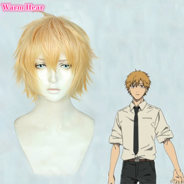 Anime Chainsaw Man Denji Cosplay Wig Men Short Golden Cosplay Hair Heat  Resistant Hair Halloween Party